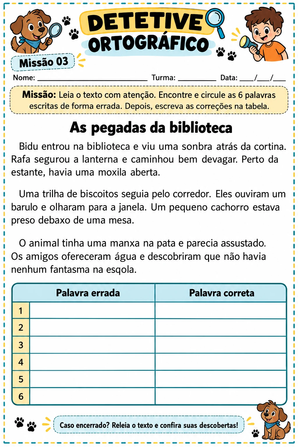 Detetive Ortográfico · Missão 03